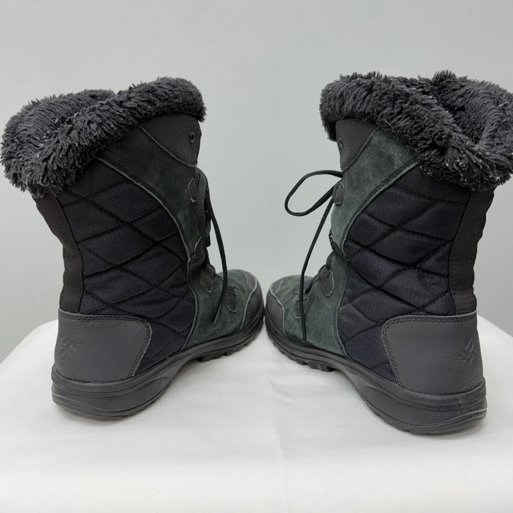 Columbia Ice Maiden II black leather suede waterproof‎ winter boots women's 9.5